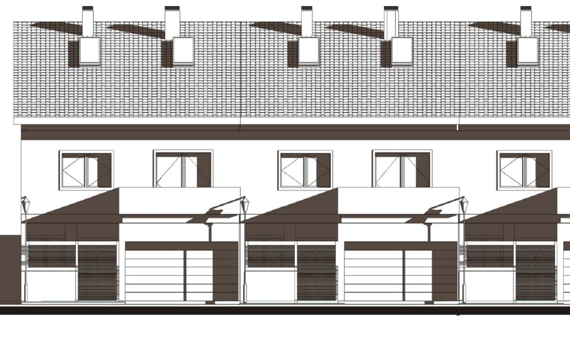Viviendas adosadas proyecto Alfonso Villatobas alzado indi frontal